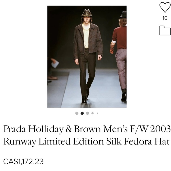NWOT Prada 2003 Runway Limited Edition Silk Fedora Hat - Picture 7 of 9